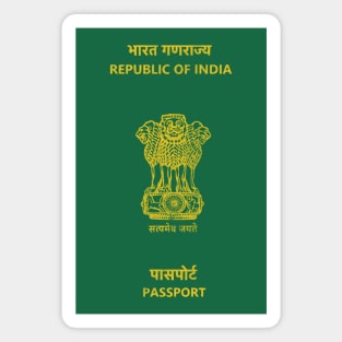 India / Vintage Look Passport Design Magnet